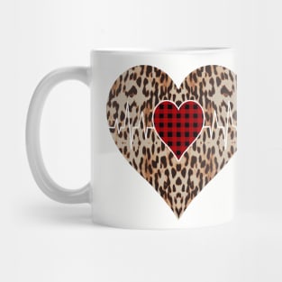 Women’s Striped Plaid Printed Heart Valentine's Day Mug